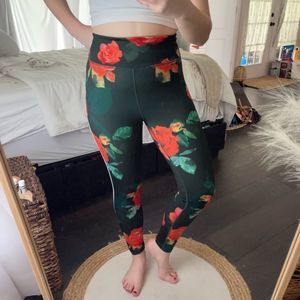 Noli Floral Patterned Striped Leggings